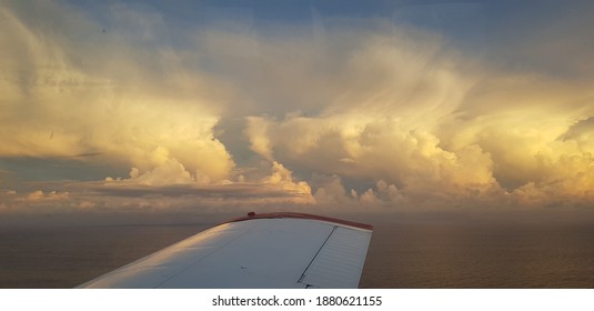 The view from a light plane to Tinian