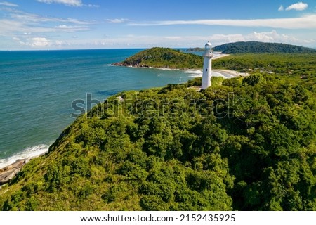 The view of the lighthouse in Ilha do Mel State Park  Parana, Brazil 