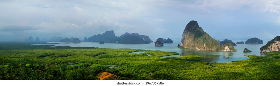 View Of Limestone Island In Phang Nga Bay In Thailand