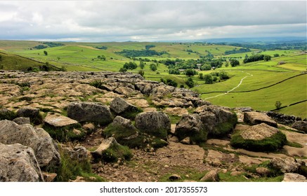 The View From The Limestone Pavement At Malham