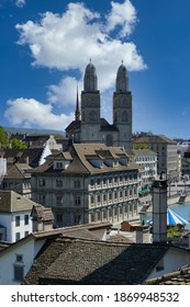 View From Lindenhof Towards Grossmünster, Zurich, Switzerland