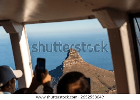 View of Lion's Head and Ocean from Table Mountain Cableway