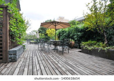 View Of Living Room Of Home Open To Outdoor Courtyard