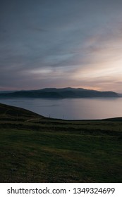 View From Llandudno North Wales During Dramatic Sky Sunset On Winter