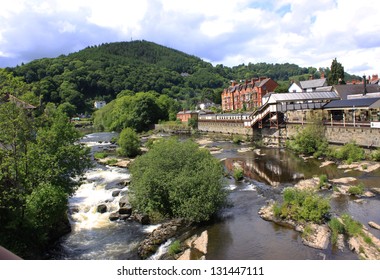 View Of Llangollen In Denbighshire Wales UK