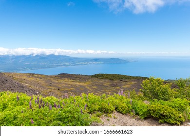 View of Llanquihue lake from Osorno Volcano, in Los Lagos region, Chile - Shutterstock ID 1666661623
