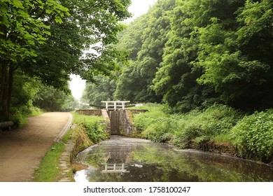 A  View Of A Lock On The Huddersfield Narrow Canal, 