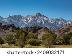 A view of Lone Pine Peak, Mt Whitney and the Alabama Hills along the eastern Sierras.