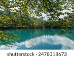 View of Lower Blue Lake near the village of Babugent  Chereksky district, Kabardino-Balkarian Republic, Russia. Cherek-Kel Lake