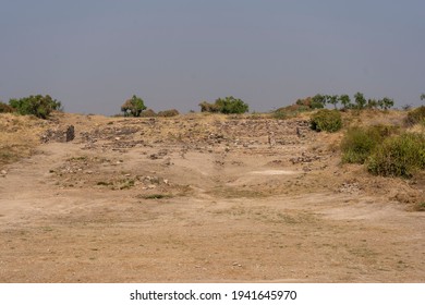 View Of Lower And Middle Town At Ancient Indus Valley Civilization Or Harappan Civilisation Ruins At Dholavira, Khadir Island, Kutch, India 