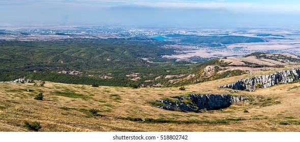 View of the lower plateau Chater-Dag and Simferopol, Crimea