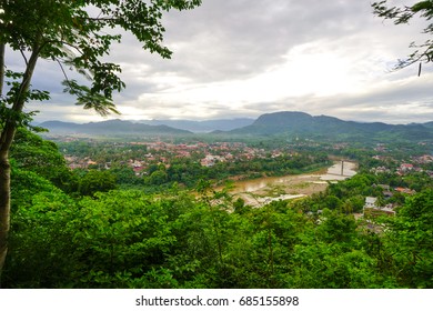 The View Of Luang Prabang Town, Laos From Mount Phousi