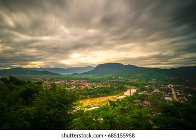 The View Of Luang Prabang Town, Laos From Mount Phousi