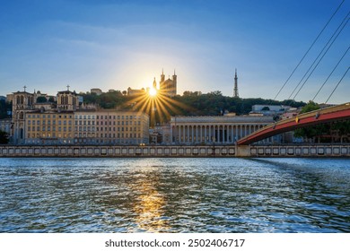 View of Lyon at sunset, France, Europe - Powered by Shutterstock