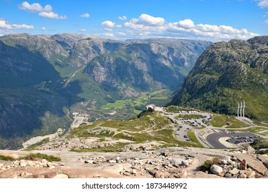 View Of Lysebotn And Kjerag Shelter.