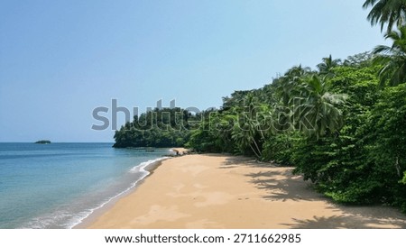 View from Macaco (monkey) beach at Ilha do Principe (Prince Island) in sao tome,Africa
