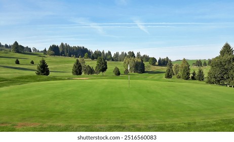 View of the magnificent Mont-Saint-Jean golf course in the Jura region of France - Powered by Shutterstock