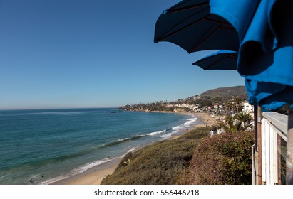 View Of Main Beach In Laguna Beach From A Restaurant Under An Umbrella