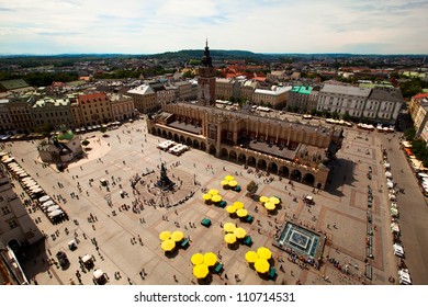 View Of The Main Square (Polish: Rynek Glowny W Krakowie) Is The Main Market Square Of The Old Town In Krakow, Poland.