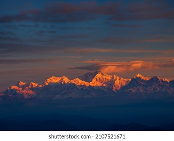 View of the majestic Mt. Kanchenjunga at sunrise