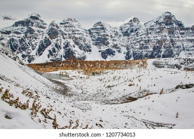 View Of Majestic Peaks Around Moraine Lake, Canada