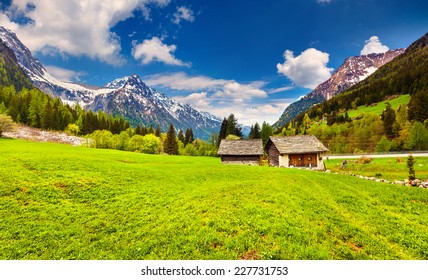 View From Maloja Pass, Switzerland, Alps. 