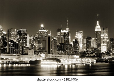 View Of Manhattan West Side From New Jersey Side Of Hudson