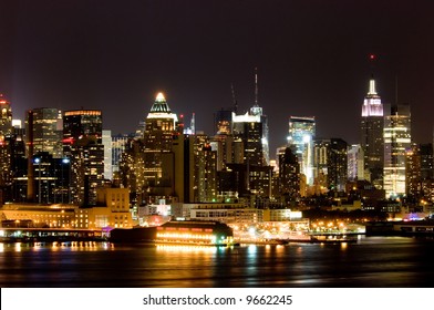 View Of Manhattan West Side From New Jersey Side Of Hudson