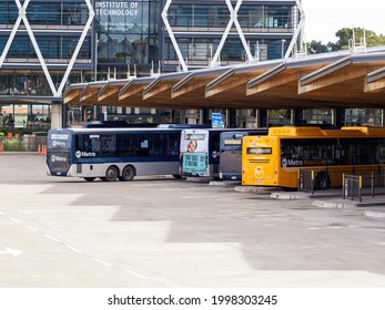 View Of Manukau Bus Station. Auckland Transport. Auckland, New Zealand - June 21, 2021