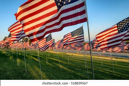 View Many Usa American Flags Flying Stock Photo 518839567 | Shutterstock