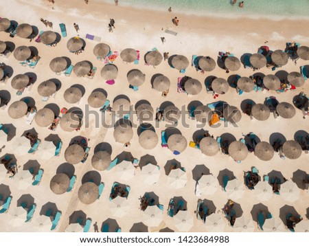 Similar – Aerial Summer View Of Clear Ocean Water Full Of Tourists