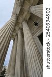 View of the marble columns at the Supreme Court Building entrance, Washington D.C.