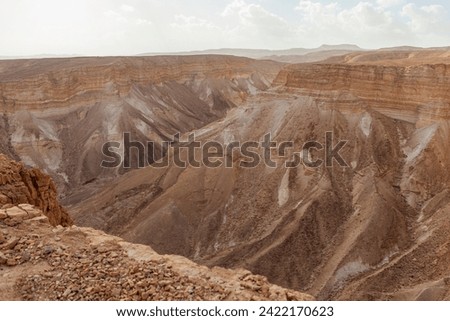 View from Masada stronghold, Judea Desert, Israel 2022