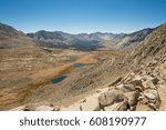 View from Mather Pass on the John Muir Trail in the high sierra mountains in the Kings Canyon National Park