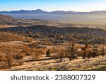 A view of Medford, Oregon and the Rogue River Valley in the fall season from Roxy Anne Peak in Prescott State Park. 