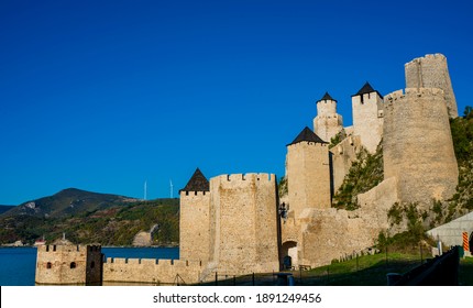 View at medieval Golubac fortress in Serbia