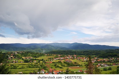 View Of Medvednica From Donja Stubica