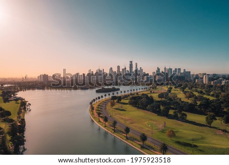 A view of Melbourne from Albert Park