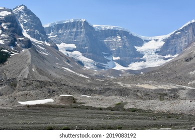 View Of Melting Athabasca Glacier During The 2021 Summer Heat Wave