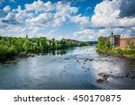 View of the Merrimack River, in downtown Manchester, New Hampshire.