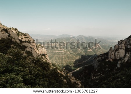 Similar – Landscape with views from the Montserrat mountain in Barcelona