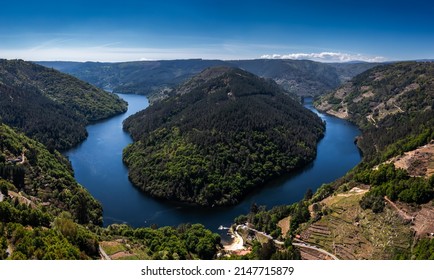 A View Of The Minho River In Galicia From The Cabo Do Mundo Scenic Viewpoint