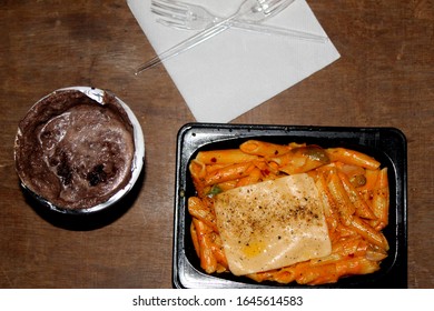 A View Of Mixed Pasta And Shake