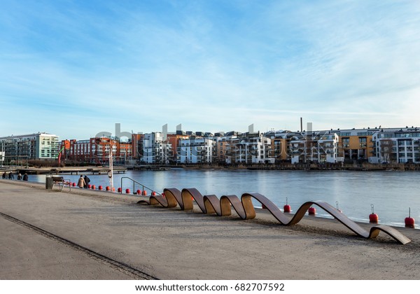 View Modern District Stockholm Hammarby Sjostad Stock Photo Edit Now 682707592