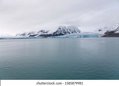 View To Monacobreen Glacier, Liefdefjorden, Haakon VII Land, Spitsbergen, Svalbard, Norway, Europe