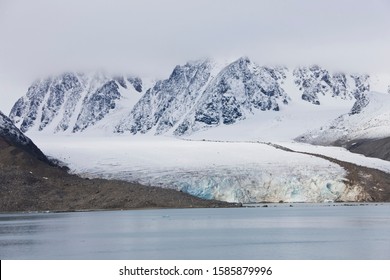 View To Monacobreen Glacier, Liefdefjorden, Haakon VII Land, Spitsbergen, Svalbard, Norway, Europe