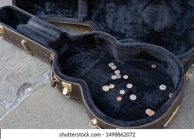 View Of Money In A Guitar Case