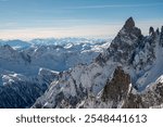 view of the mont blanc massif from punta helbronner, aosta valley, italy