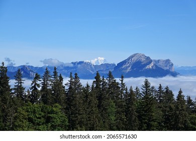 View Of Mont Blanc From The Molière Plateau In The Vercors