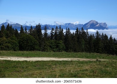 View Of Mont Blanc From The Molière Plateau In The Vercors